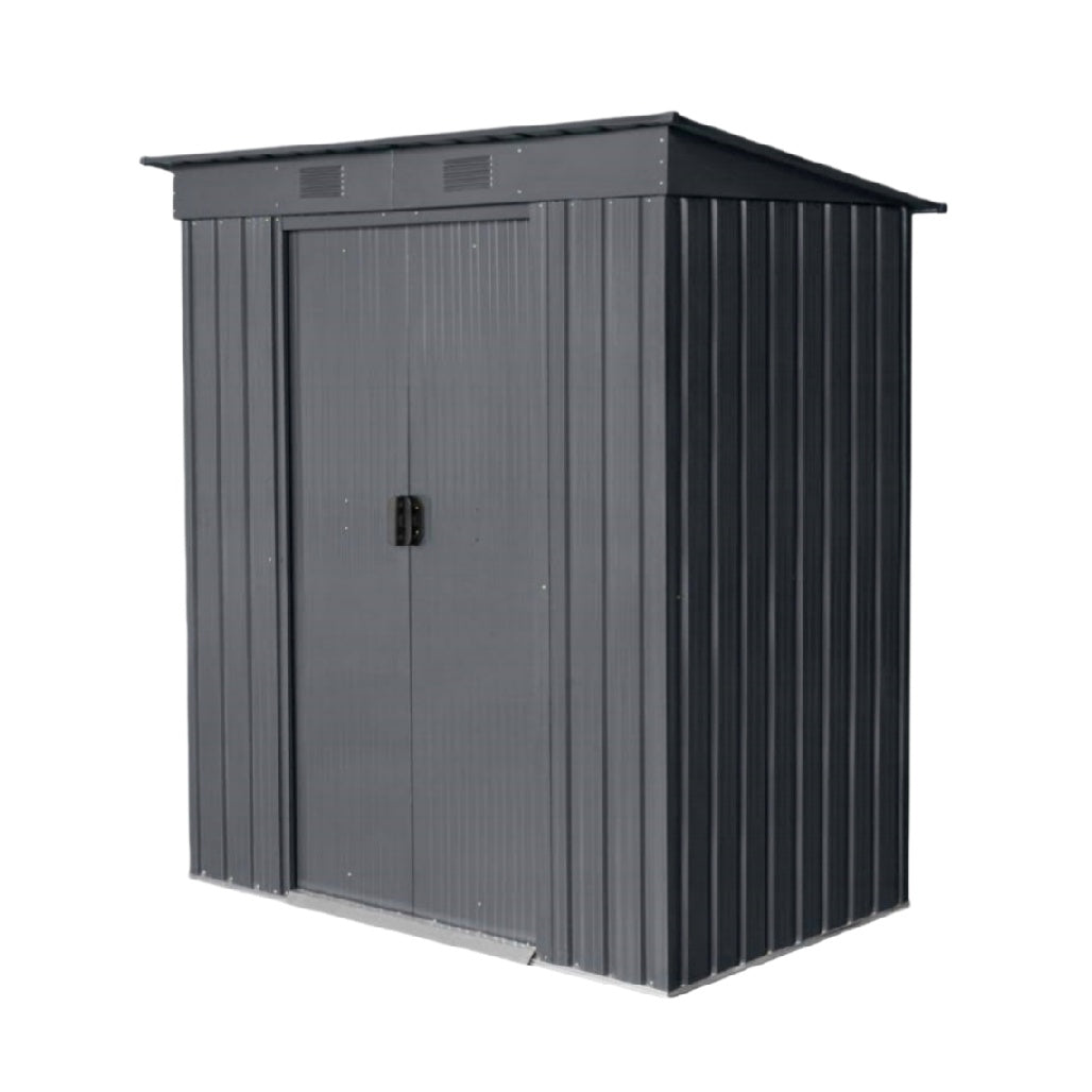 Metal garden shed for outdoor storage - galvanized steel - 120 x 80 x 180